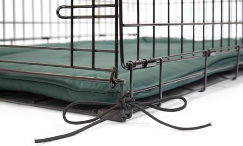 crate pad ties at corner to secure to crate
