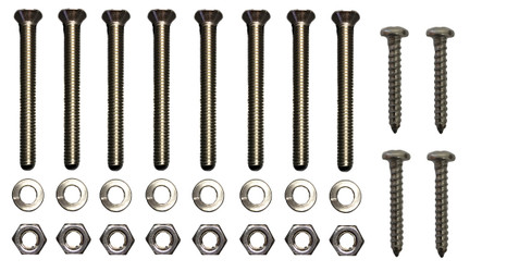 layout of all replacement nuts and screws for the aluminum bed