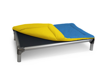 1 side Sunshine and 1 side Royal colors Custom Cordura Pad in the 30x20 size